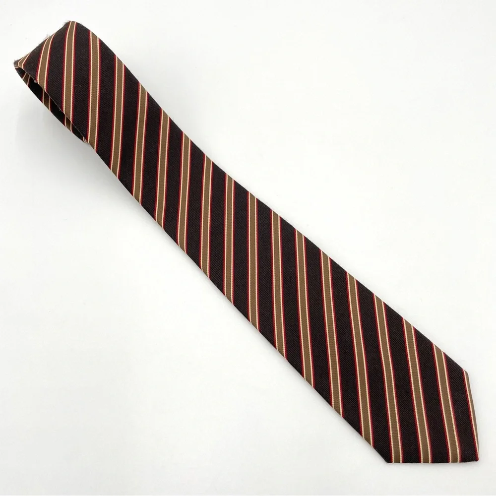 Vintage Nordstrom Tie Deadstock Boys 2.75” Width‎ Brown Stripes Children Kids